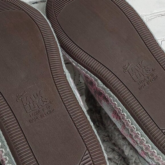 'MUK-LUKS' FOLD~OVER FUZZY SLIP-ON 'CINDER WOOD' SIDE BUTTON SLIPPERS - Picture 14 of 16